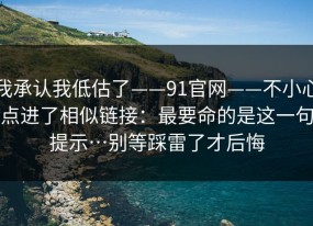 我承认我低估了——91官网——不小心点进了相似链接：最要命的是这一句提示…别等踩雷了才后悔