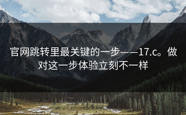 官网跳转里最关键的一步——17.c。做对这一步体验立刻不一样