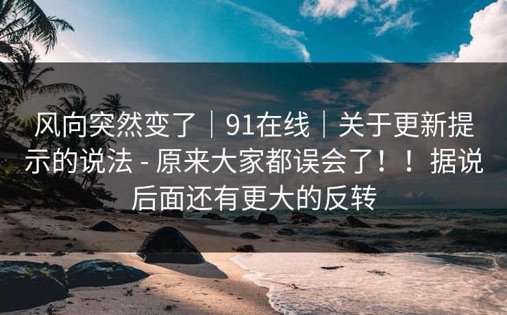 风向突然变了｜91在线｜关于更新提示的说法 - 原来大家都误会了！！据说后面还有更大的反转