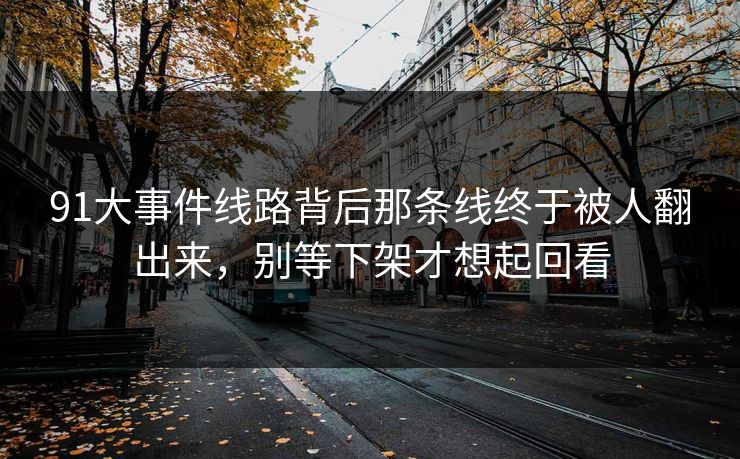 91大事件线路背后那条线终于被人翻出来,别等下架才想起回看 91大事件线路背后那条线终于被人翻出来,别等下架才想起回看