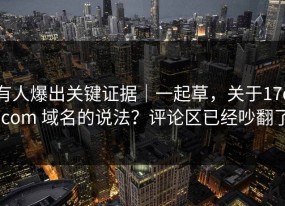 有人爆出关键证据｜一起草，关于17c.com 域名的说法？评论区已经吵翻了