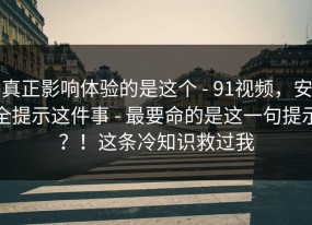 真正影响体验的是这个 - 91视频，安全提示这件事 - 最要命的是这一句提示？！这条冷知识救过我